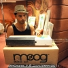 Lebo (David LeBatard) painting an etherwave theremin on Jam Cruise. The instrument sold for $1100, with proceeds benefiting the Bob Moog Foundation