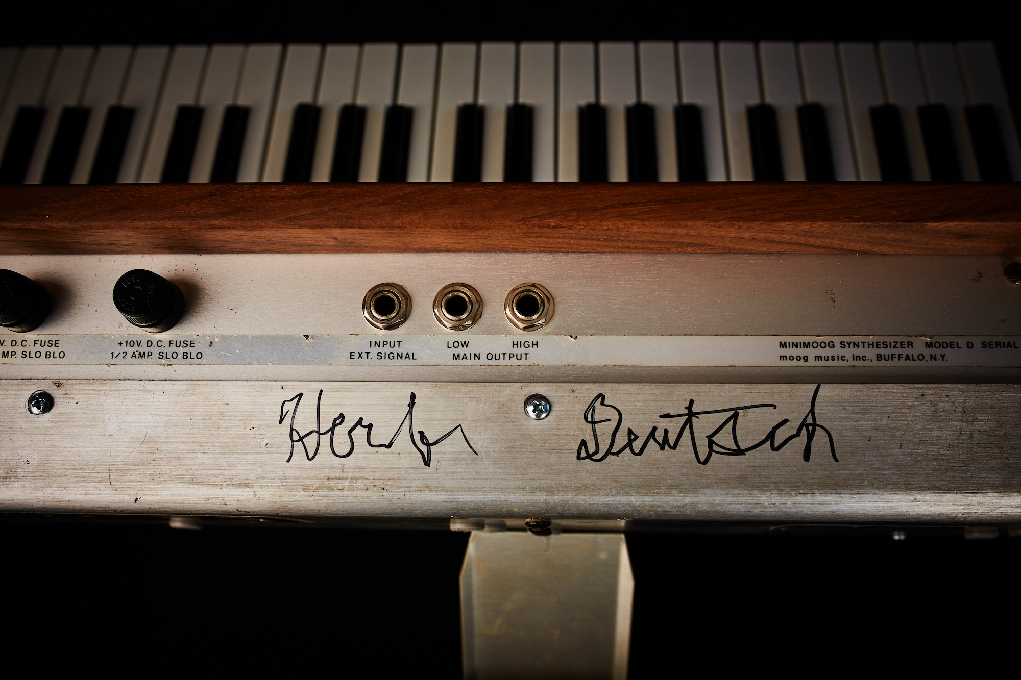 Minimoog signed by Herb Deutsch