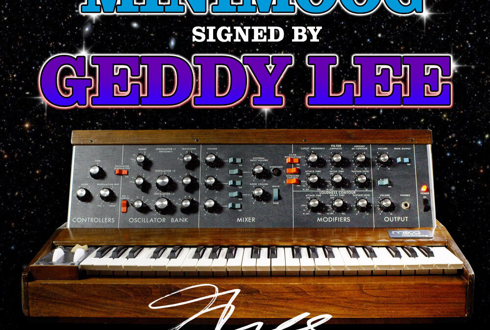 Win a vintage Minimoog signed by Geddy Lee of Rush!