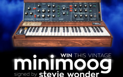 Announcing Spring 2019 Raffle for Vintage Minimoog Synthesizer Signed by Stevie Wonder!!