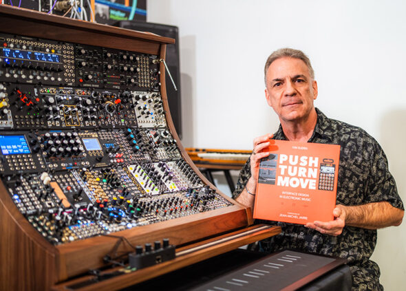 Chris Mayer with the 2025 Winter Raffle grand prize Eurorack modular synthesizer