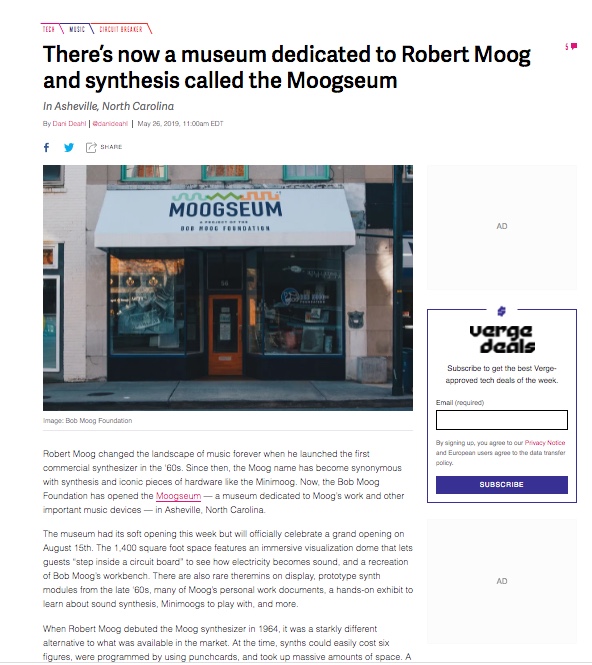 Moogseum dedicated to Bob Moog and synthesis