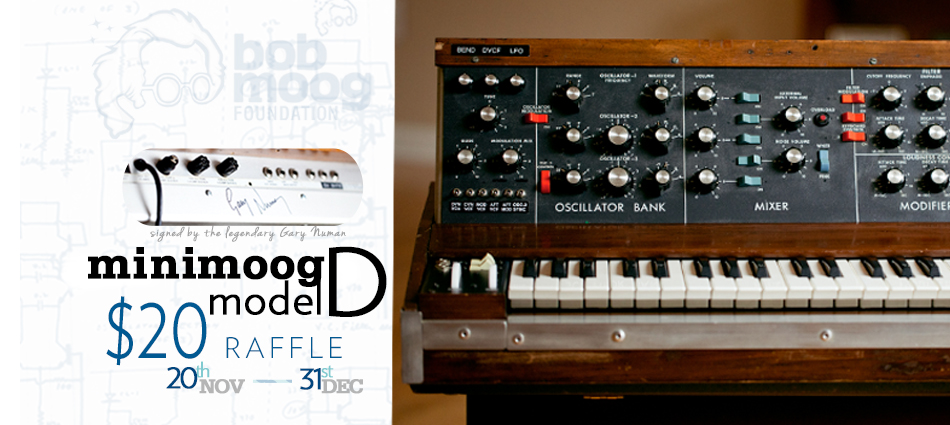 Announcing Raffle for Minimoog Model D Signed by Gary Numan!